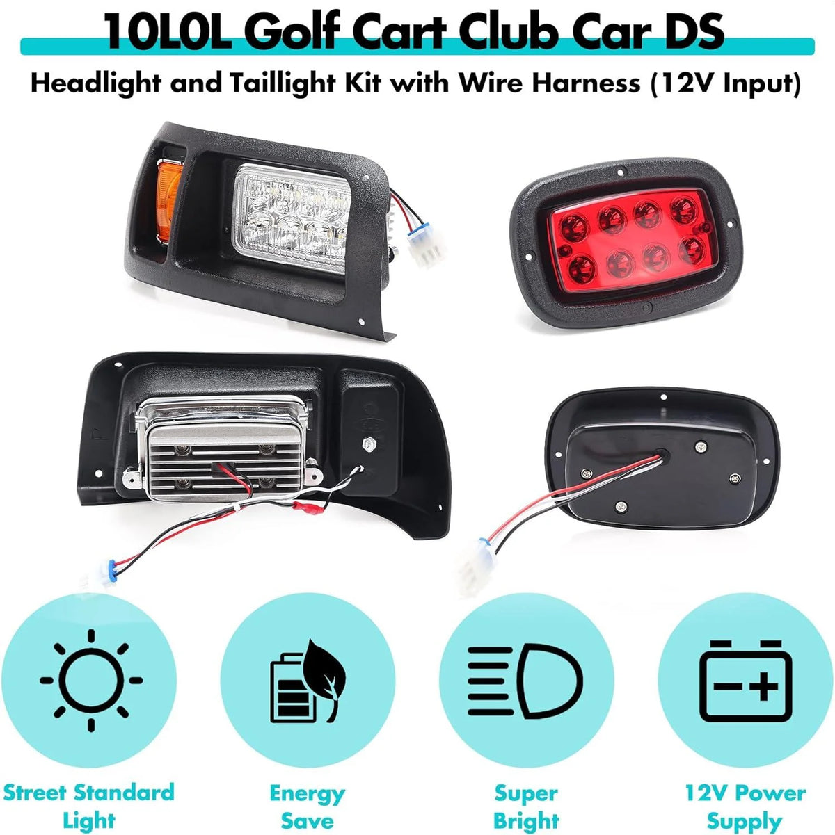 Juego de Luces Delanteras y Traseras para Club Car